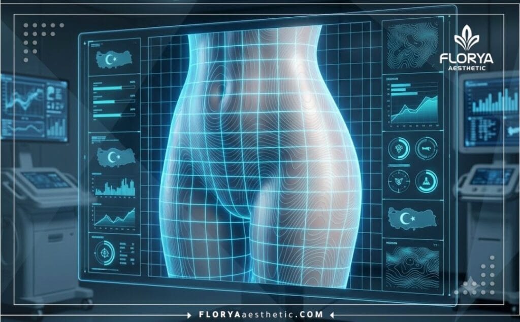 High-tech digital 3D macro surface scan for lower body lift planning
