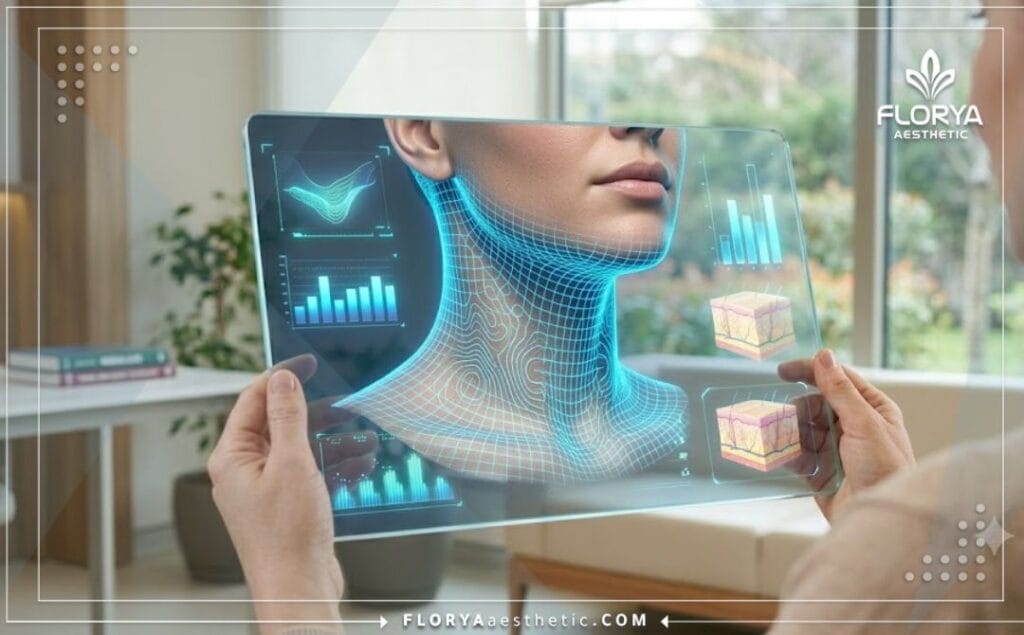 فحص ثلاثي الأبعاد دقيق لمنطقة الرقبة والجلد.