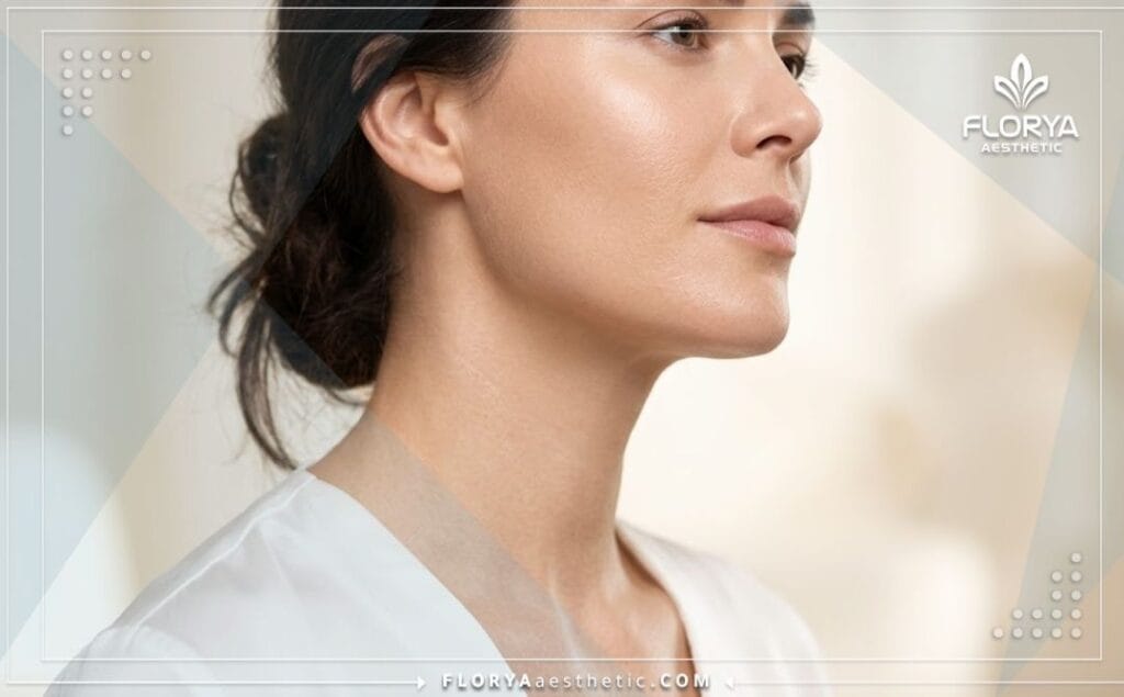 Cinematic close-up showcasing the smooth, contoured, and flawless aesthetic outcome of a successful neck surgery.