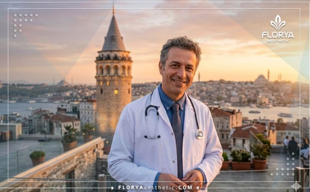 Chirurgien accueillant à Istanbul près du pont du Bosphore