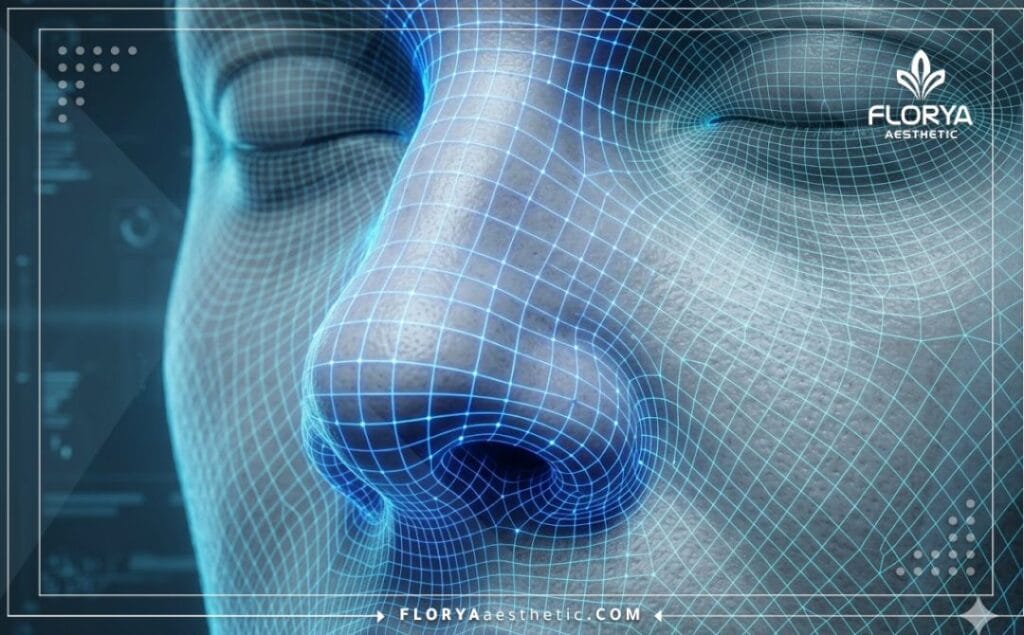 Escaneo digital 3D de alta tecnología enfocado en la estructura anatómica nasal.