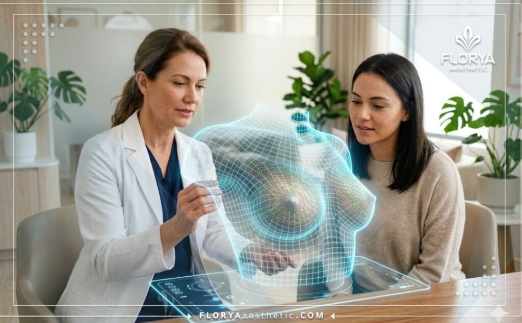 Макро 3D-сканирование поверхности тела с высокой детализацией для точных инъекций.