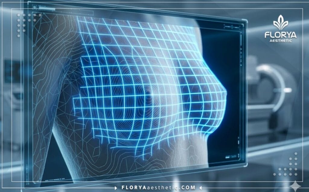 مسح رقمي ثلاثي الأبعاد لمنطقة الصدر يوضح دقة توزيع الدهون وتقنيات الحقن