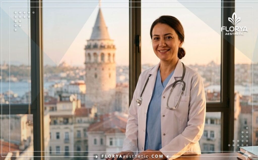 طبيب تجميل يبتسم ويرحب بالمرضى في عيادة متميزة في مدينة اسطنبول