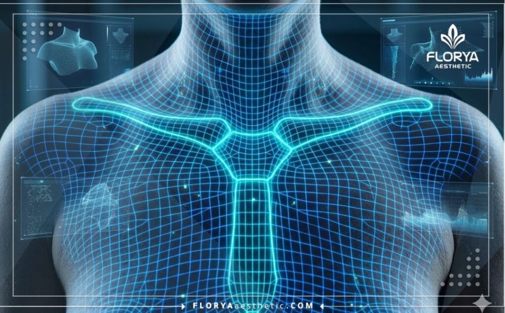 3D macro surface scan highlighting the specific decolletage area
