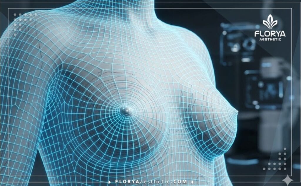 Digital 3D macro surface scan focusing on the breast anatomy for precise revision planning.