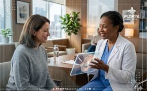 A professional demonstrating advanced medical tech as the Best doctor for breast revision surgery.