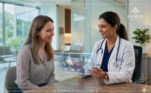 أفضل دكتور ترميم الثدي المؤجل يعرض خطة العلاج الرقمية للمريضة