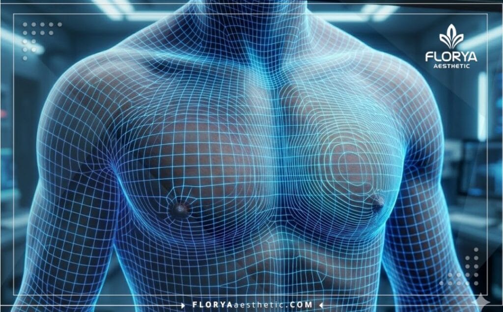 Escaneo 3D digital de alta tecnología del área del pecho.