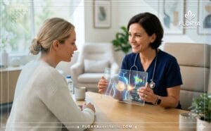 صورة لطبيب يعرض خطة أفضل عيادة زراعة الدهون للصدر باستخدام تكنولوجيا حديثة