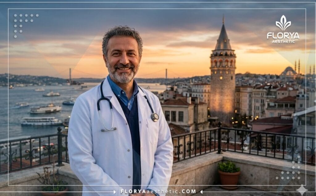 Chirurgien accueillant à Istanbul devant un monument emblématique
