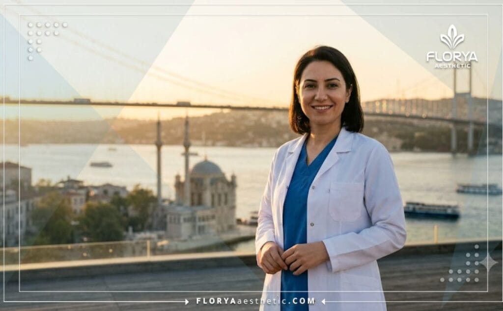 Médico experto y amigable dando la bienvenida en Estambul.