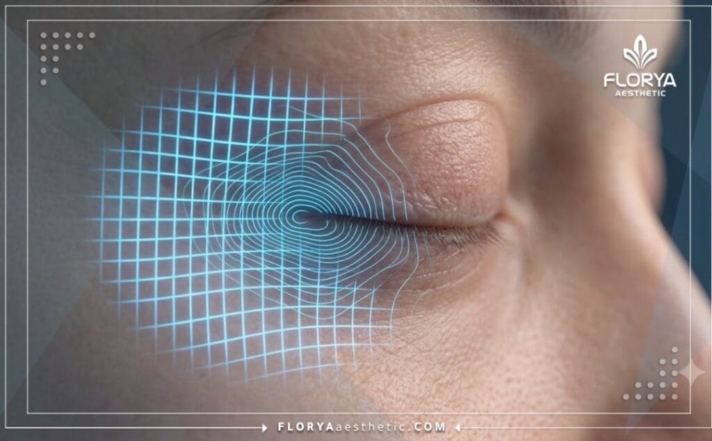 Escaneo digital en 3D que muestra la precisión del área anatómica para la cirugía ocular.