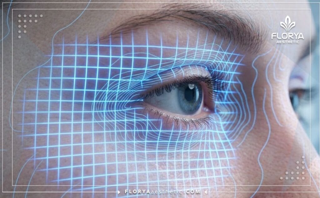 Advanced 3D digital macro scan focusing on the eye area for aesthetic planning.