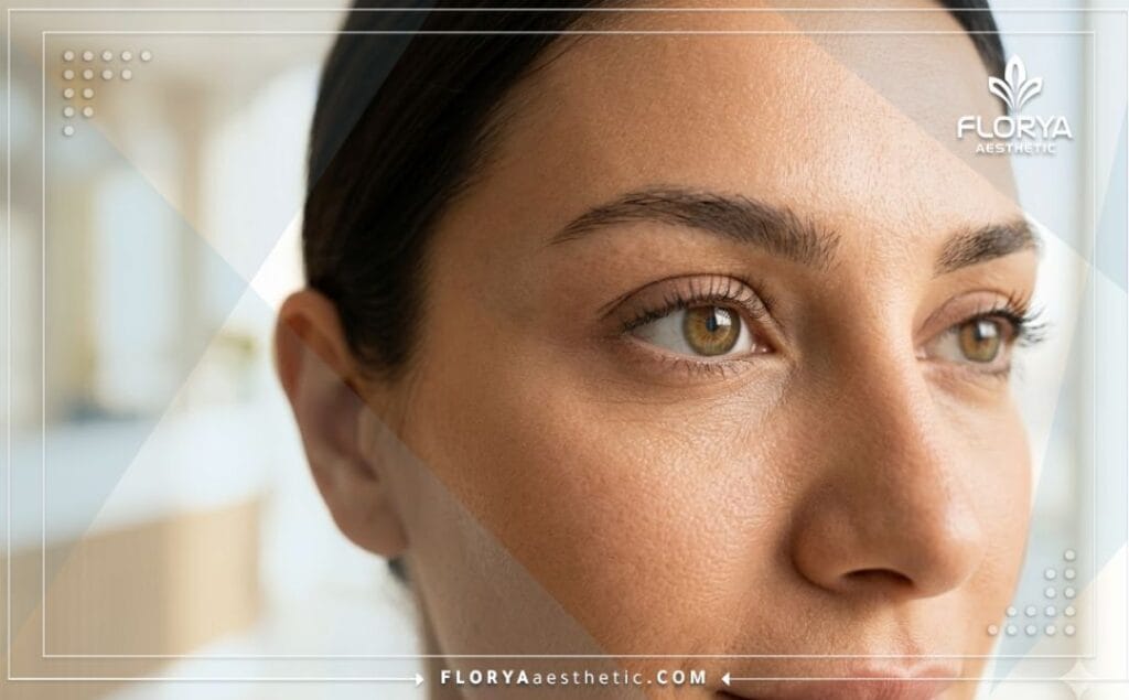Flawless and highly aesthetic result of an eye corner lifting procedure