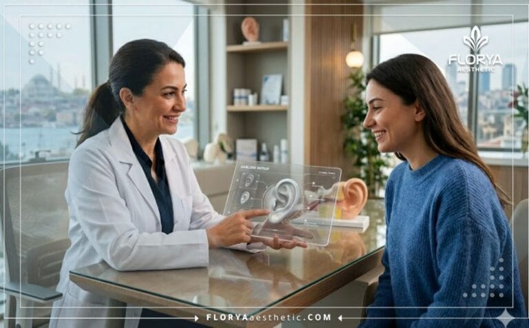 طبيب يستخدم التكنولوجيا لتخطيط تجميل شحمة الأذن في تركيا
