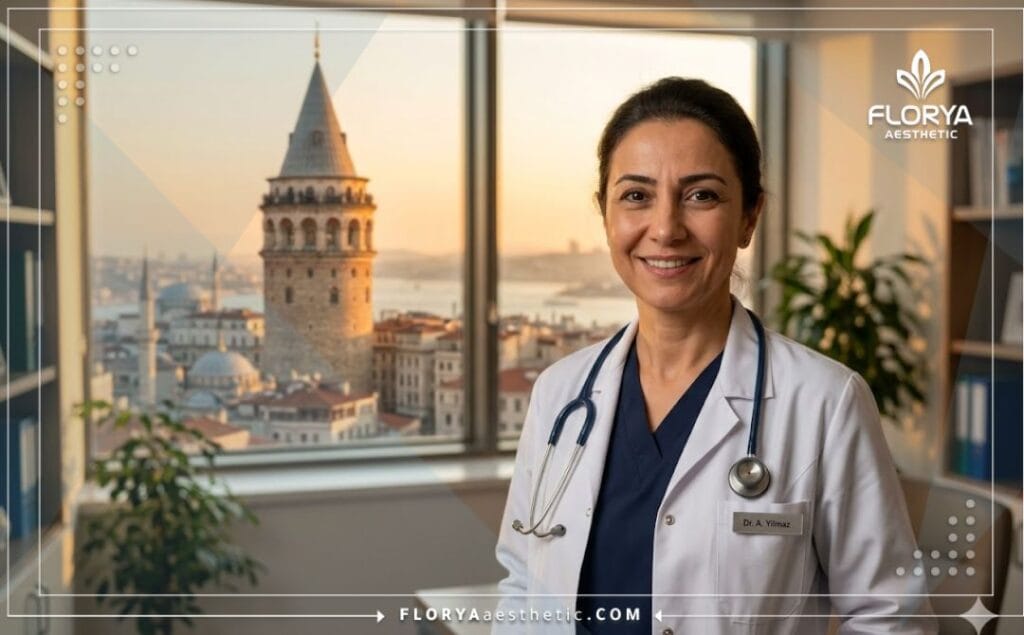 Chirurgien esthétique souriant chaleureusement à Istanbul en Turquie.