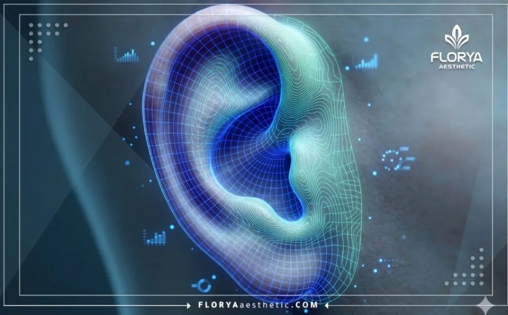 مسح رقمي ثلاثي الأبعاد يوضح دقة تقنية الليزر على منطقة الأذن