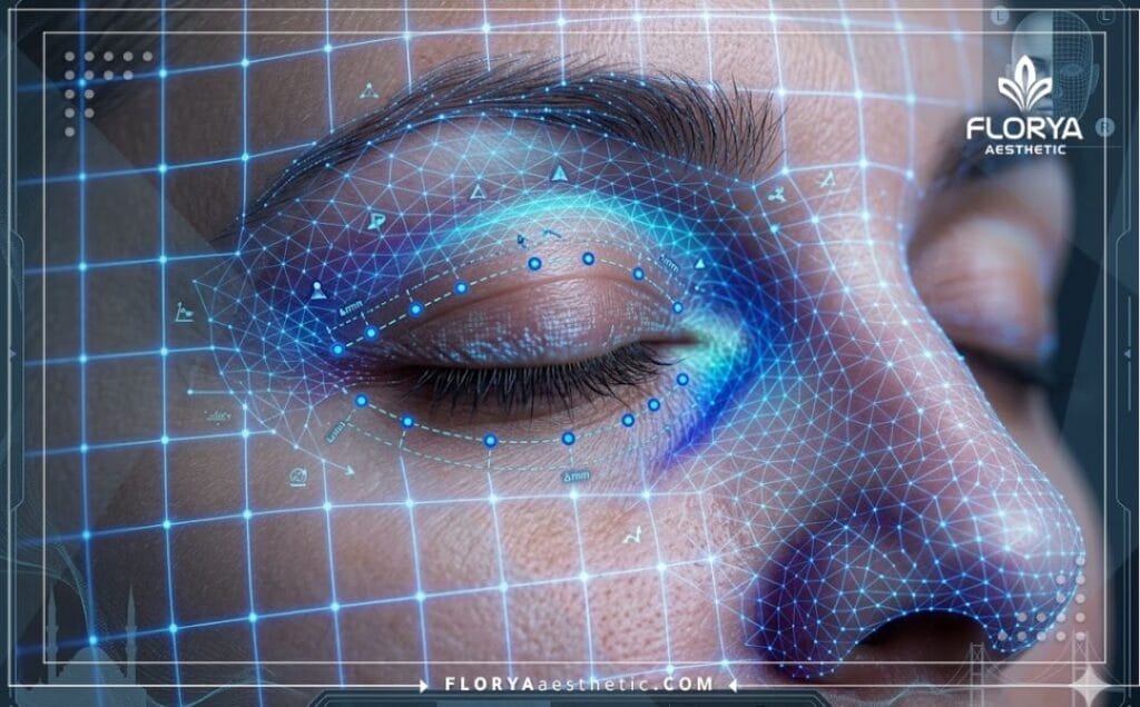 High-tech 3D macro surface scan of the eyelid area for surgical precision.