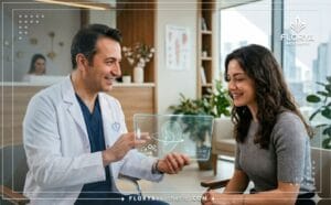 طبيب محترف يعرض خطة تجميل الأذن بدون جراحة في تركيا للمريض