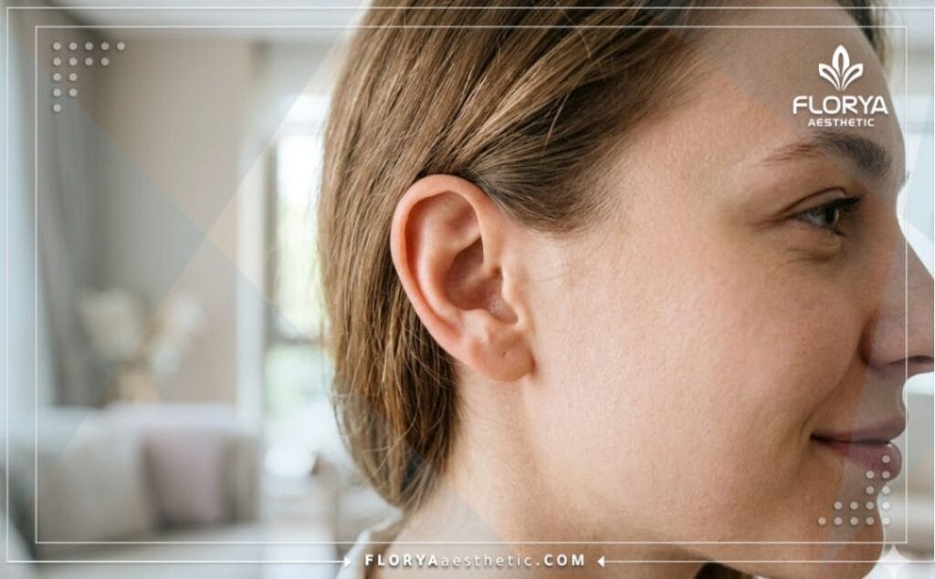 Close-up showing the flawless and natural aesthetic outcome of ear surgery.