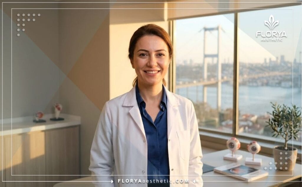 Médecin chaleureux accueillant les patients à Istanbul pour des soins des yeux