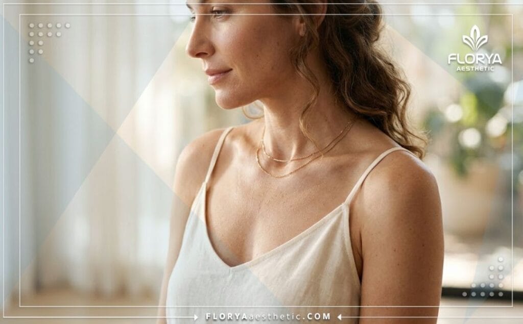 Close-up of flawless, natural aesthetic results after a successful breast procedure