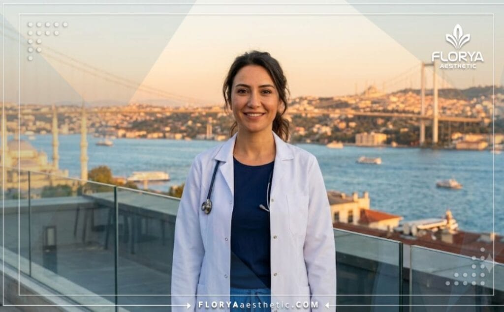 Cirujano plástico especializado dando la bienvenida a pacientes en Estambul junto al Bósforo.