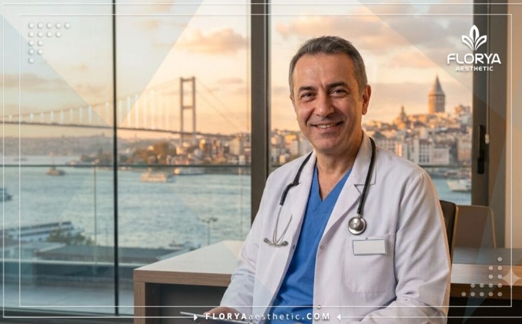 جراح تجميل خبير يبتسم أمام جسر البوسفور في إسطنبول