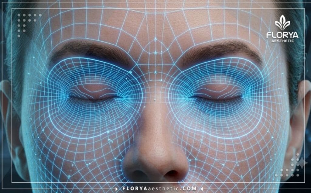 مسح ضوئي ثلاثي الأبعاد لمنطقة العين يوضح دقة الفحص الرقمي بدون جراحة.