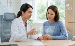 Expert doctor planning a procedure at the Best Mini Tummy Tuck Clinic using advanced tech.