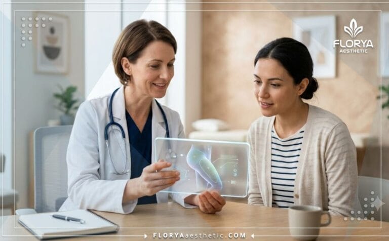 طبيب خبير يشرح خطة العلاج في أفضل عيادة نحت الفخذين باستخدام تقنيات حديثة