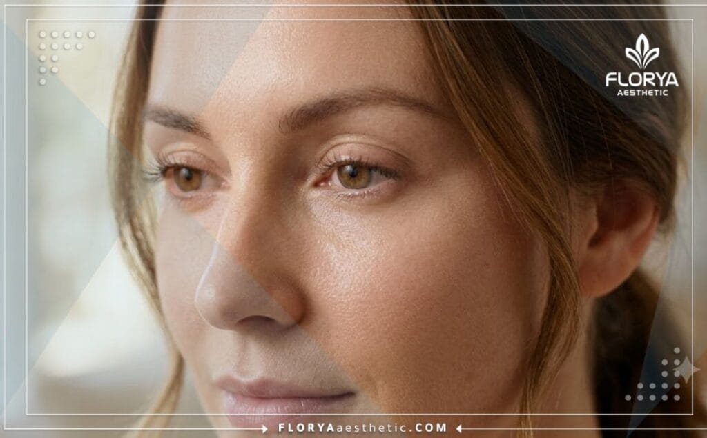 نتيجة مثالية وطبيعية بعد إجراء تجميلي لمنطقة تحت العينين تبرز جمال ونضارة البشرة.
