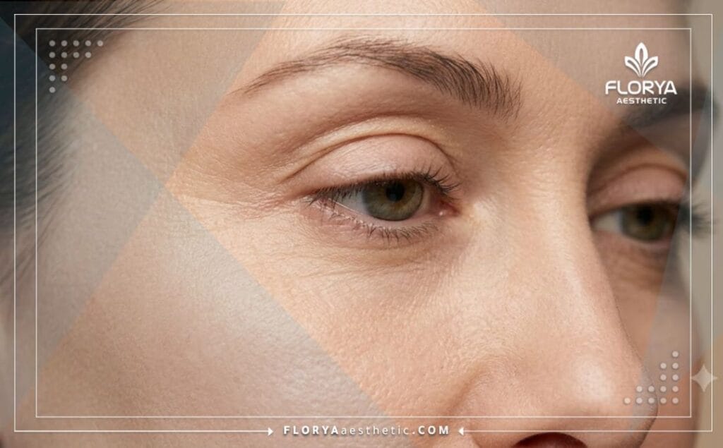 Cinematic close-up showing the flawless and natural result of the eye procedure