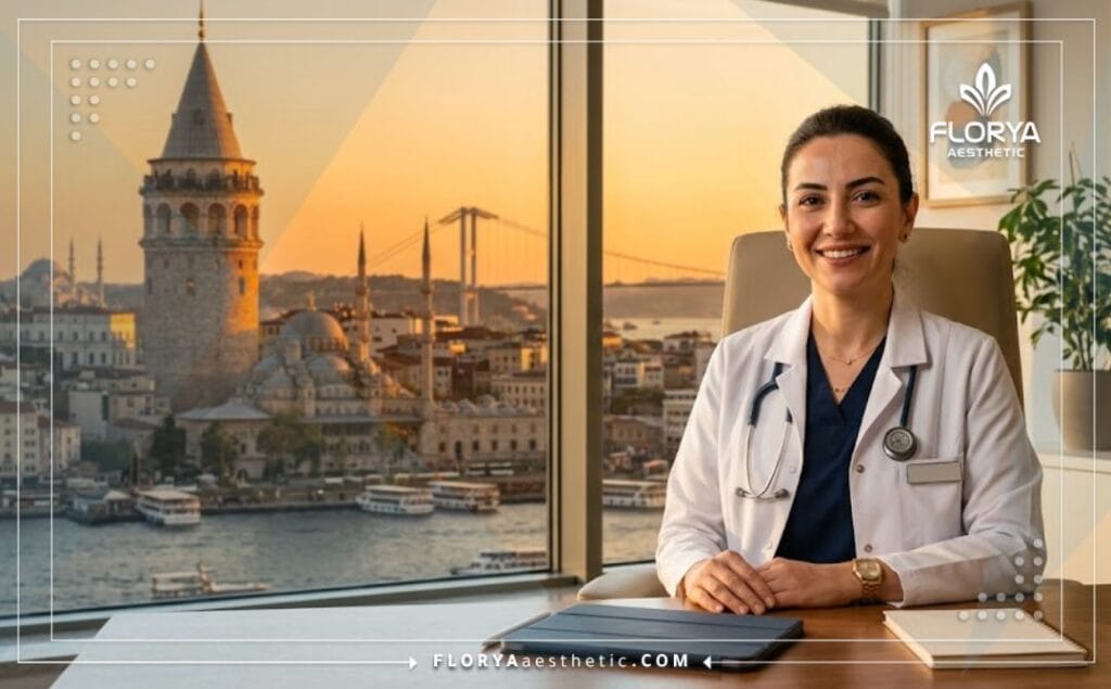 Médecin spécialiste en Blépharoplastie et Lifting des Sourcils en Turquie devant le pont du Bosphore.
