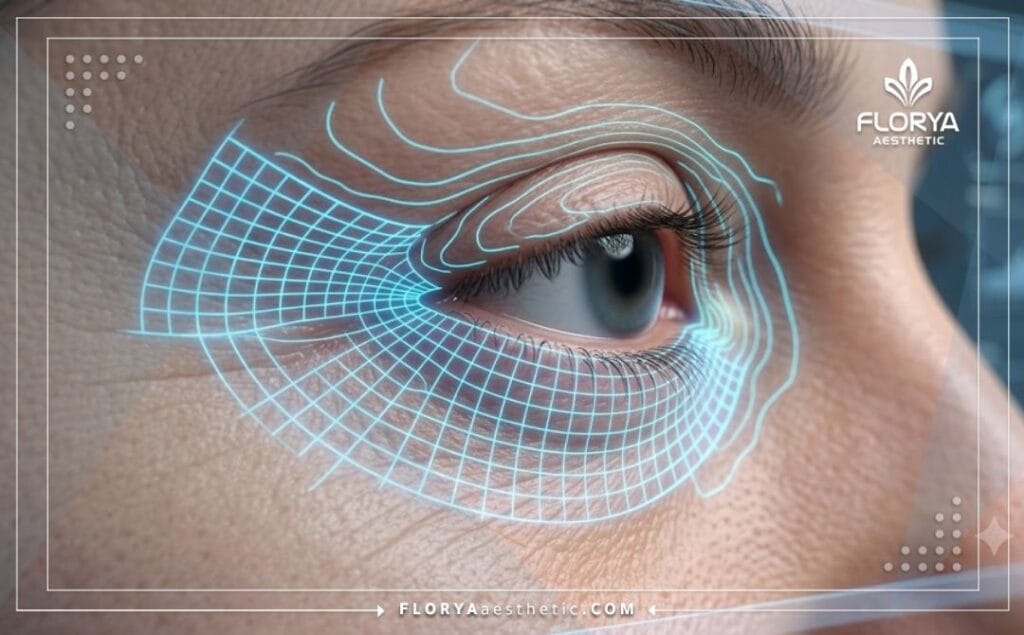 Детальное цифровое 3D сканирование области внешнего уголка глаза