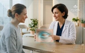 طبيب خبير يستخدم أحدث التقنيات الرقمية لتخطيط عملية تجميل العيون الدائرية في تركيا للمريض