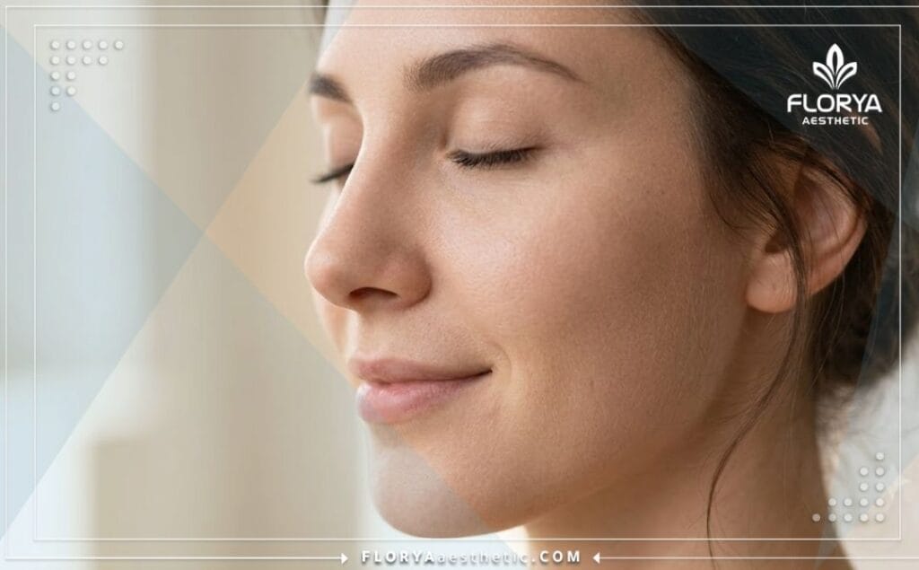 Flawless aesthetic outcome of successful nose surgery with perfect facial symmetry