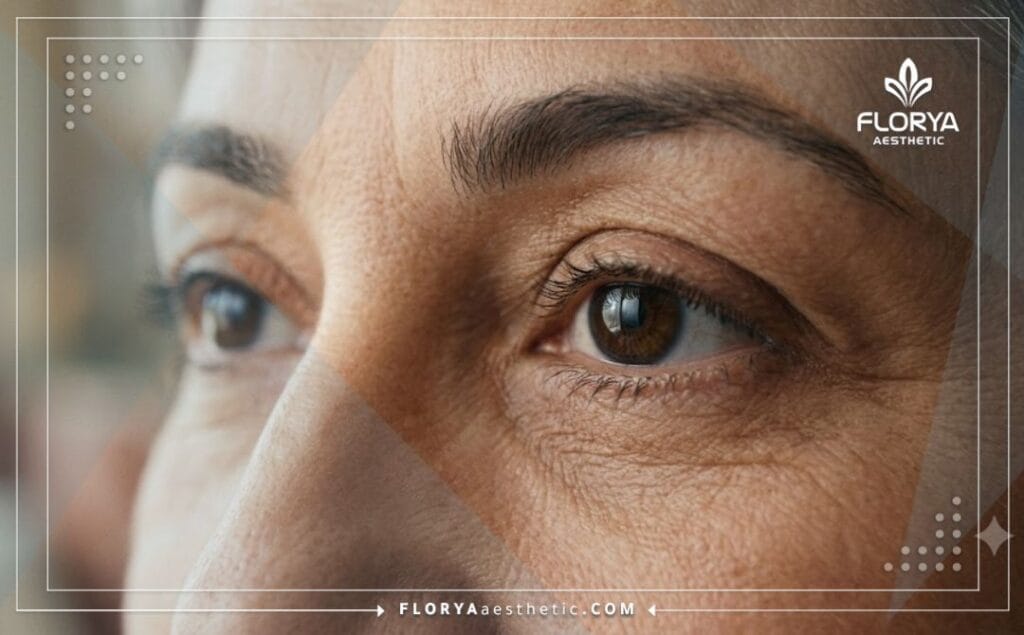 Flawless and healthy eyelid showing the perfect result of entropion surgery.