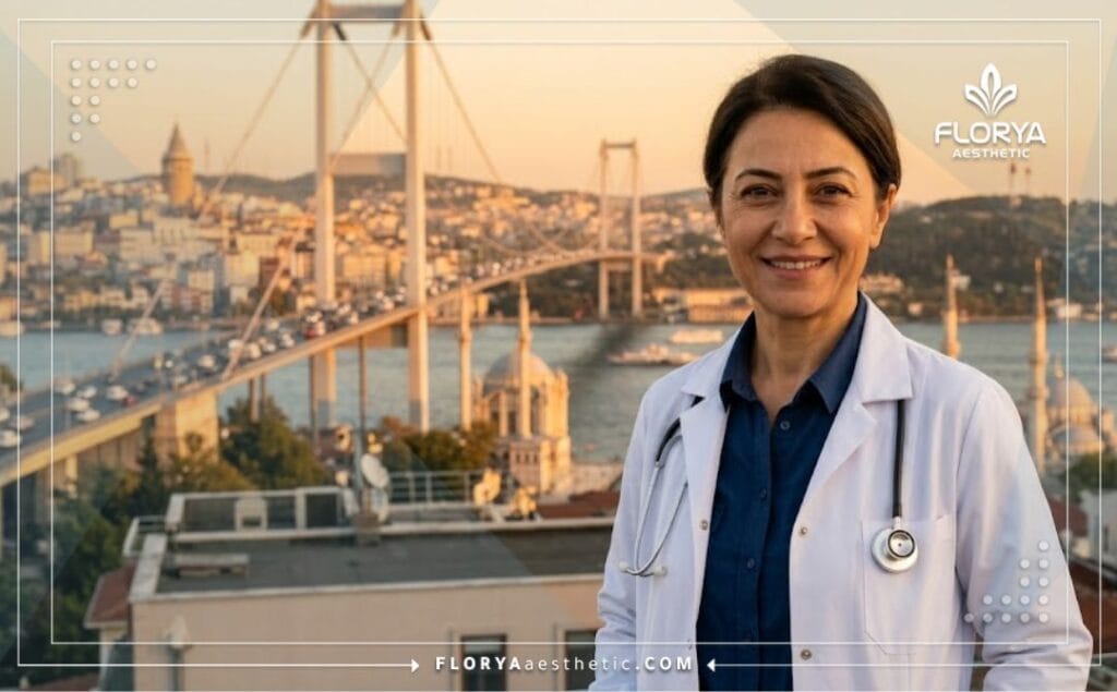 Friendly aesthetic doctor welcoming patients in Istanbul, Turkey.
