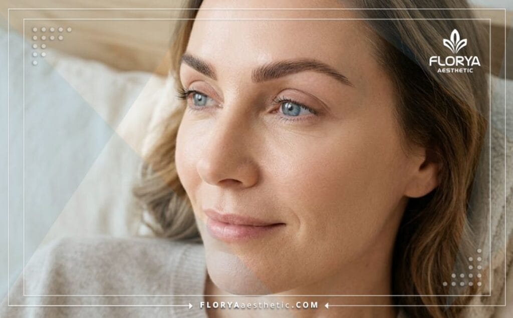 Close-up showing the flawless and youthful aesthetic outcome of the eye area.