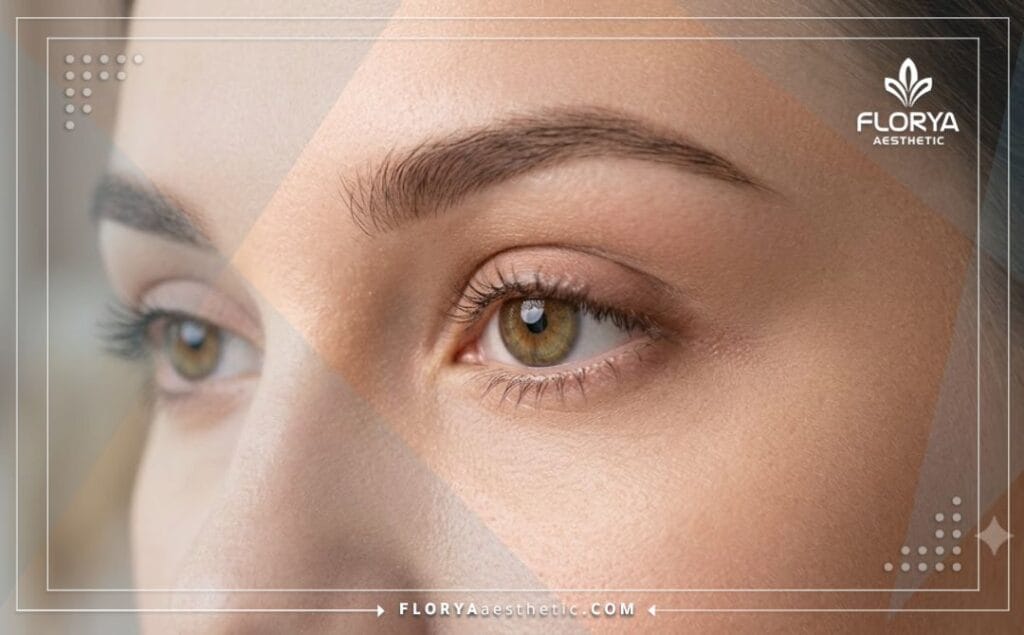 Résultat esthétique parfait d'un lifting des yeux de renard