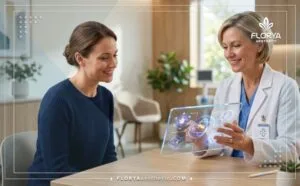 Professional doctor discussing the Jett Plasma Eyelid Lift Session Cost using advanced tablet technology.
