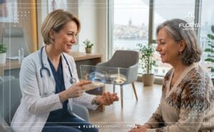 طبيب محترف يشرح خطة علاج تجميل الجفون بالليزر في تركيا لمريض باستخدام تقنية حديثة