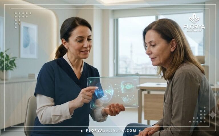 طبيب محترف يعرض خطة علاج رقمية لعملية شد الجفون العرضي في تركيا باستخدام تقنيات حديثة