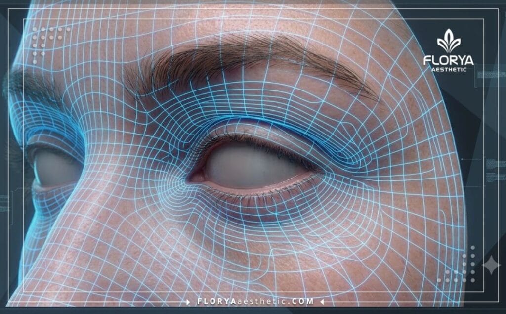 High-tech 3D macro surface scan of the delicate eye area