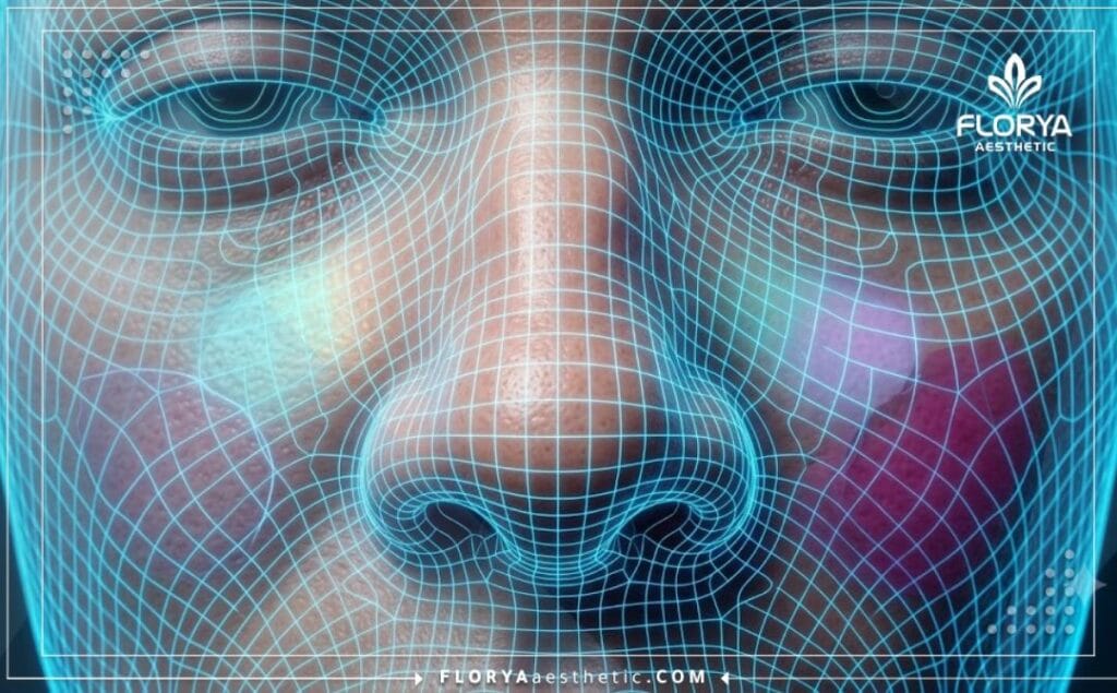 Modélisation numérique 3D haute technologie de la zone nasale.