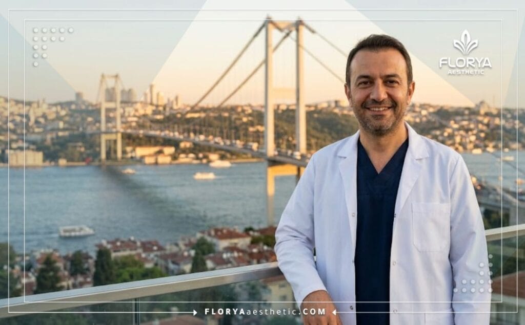 Especialista médico dando la bienvenida en Estambul.