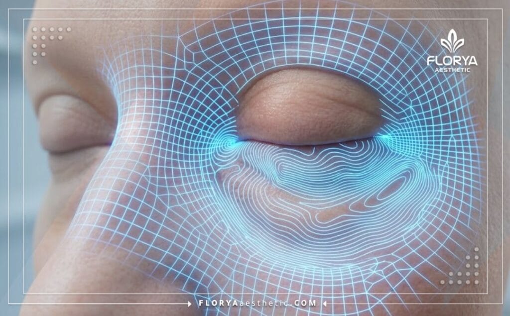 Высокотехнологичное медицинское 3D сканирование области век для точной пластической диагностики.