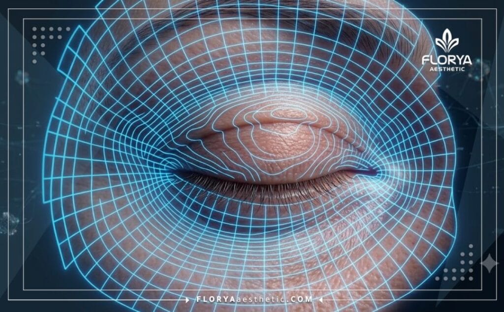 Detailed digital macro scan of the eye area for aesthetic planning